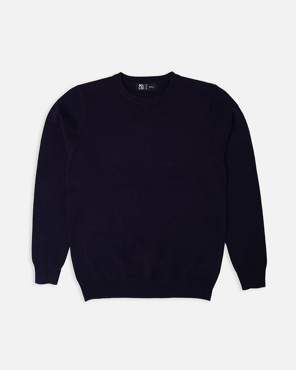 Mens Navy Round Neck Sweater