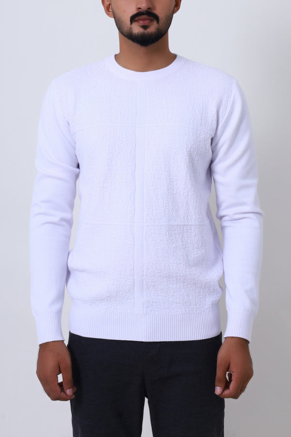 Men White Fashion Sweater