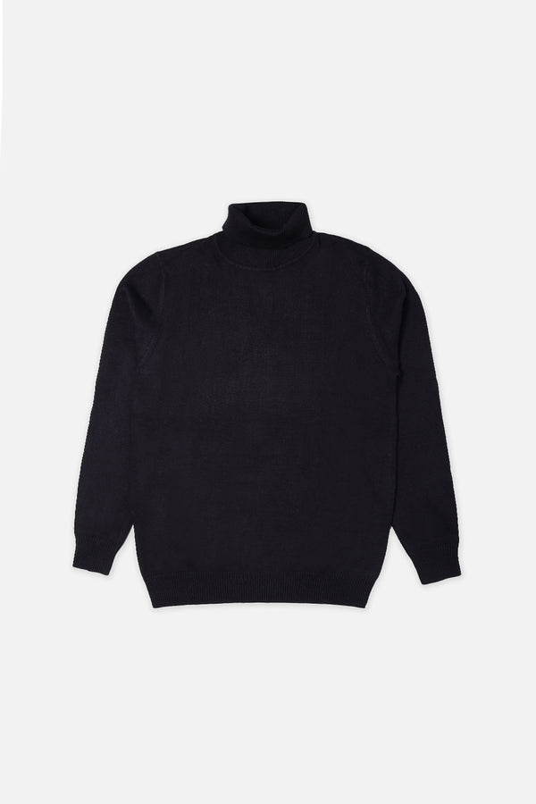 Men Black High Neck