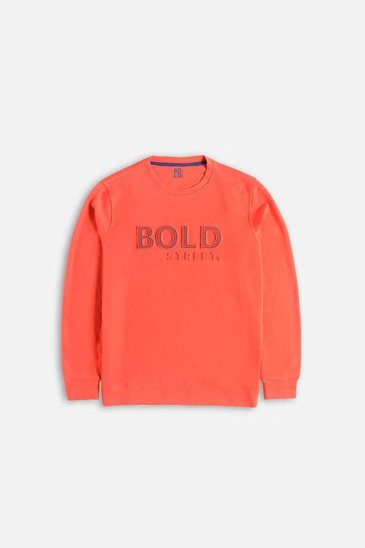 Bold Street Store -  Orange Sweat Shirt with Embossed Bold Street Logo