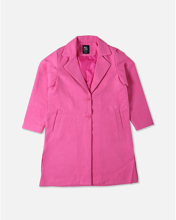 Women Pink Long Coat