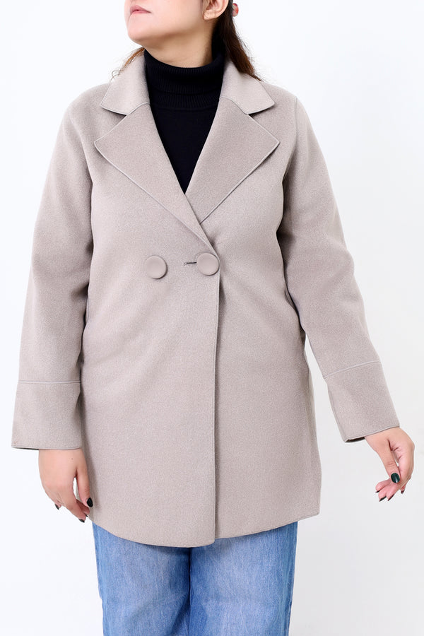 Women Beige Casual Coat