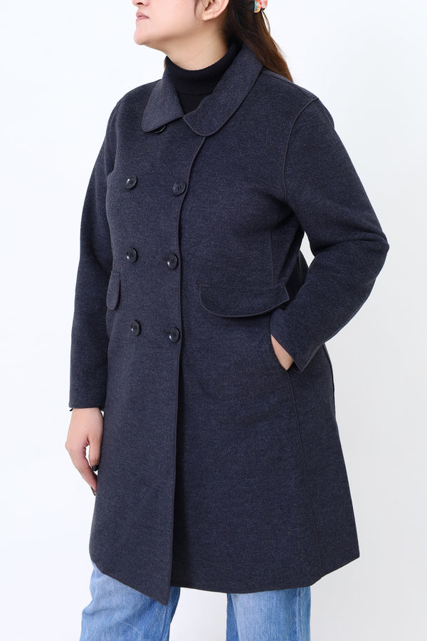 Women Charcoal Casual Coat