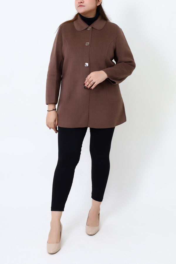 Women Brown Casual Coat