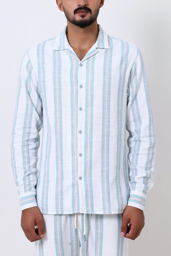 Men White Lining Casual Shirt