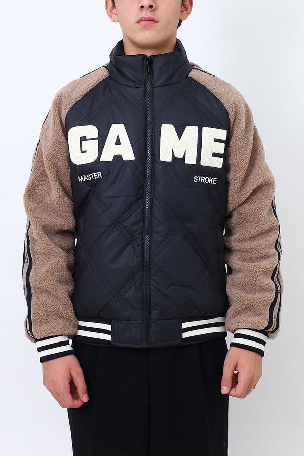 Men Black Game Puffer Jacket