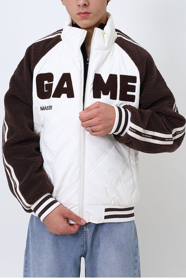 Men Cream Game Puffer Jacket