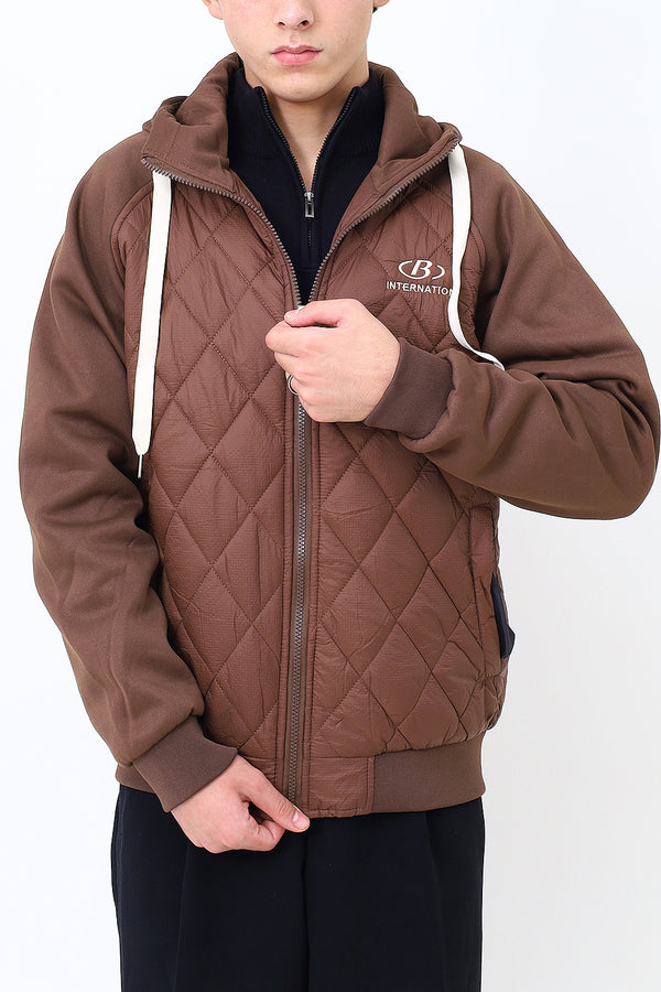 Men Brown Jacket With Hood