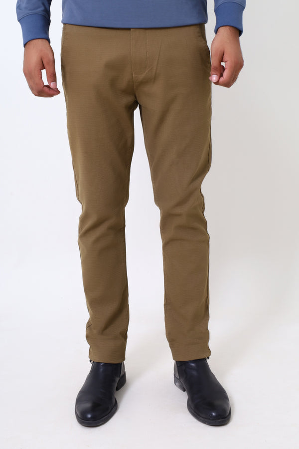 Men Khaki Cotton Chino Pant