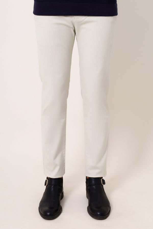 Men Cream Cotton Chino Pant
