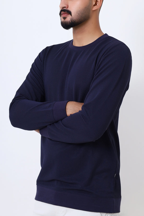Mens Navy Thermal Sweat Shirt