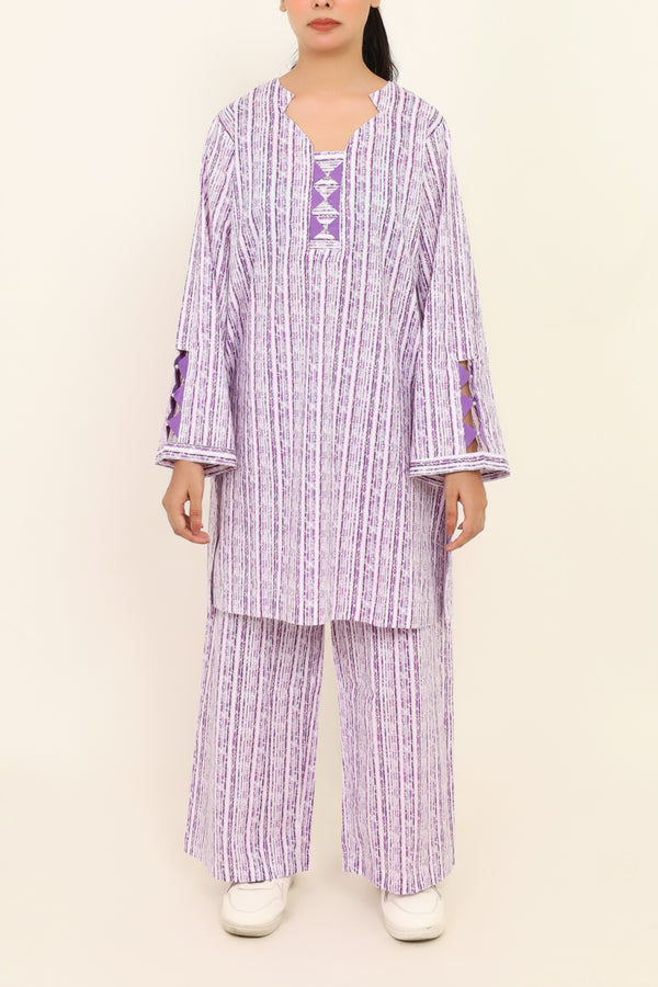 Women Purple Lining Co-Ord Set