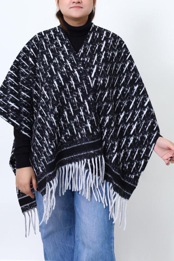 Women Black Cap Shawl