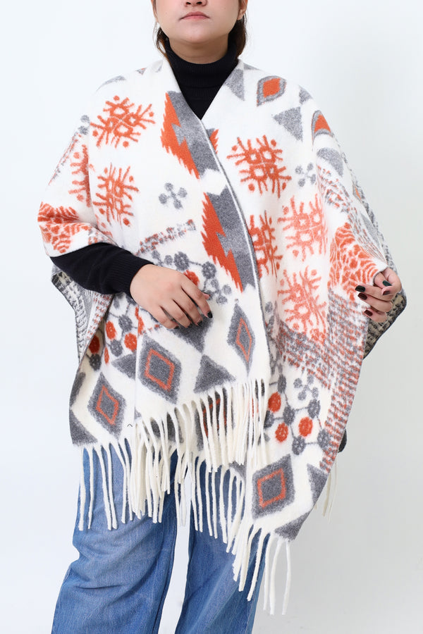 Women White Cap Shawl