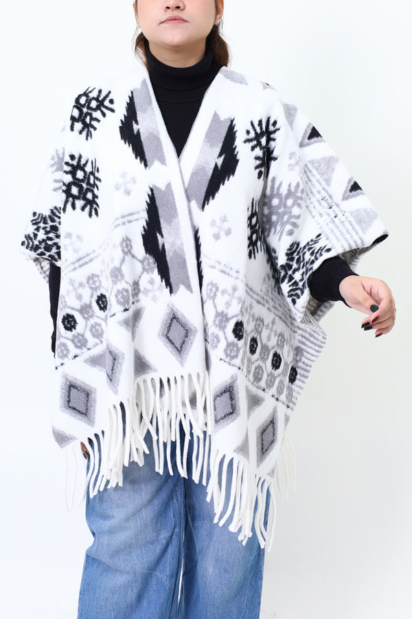 Women White Cap Shawl