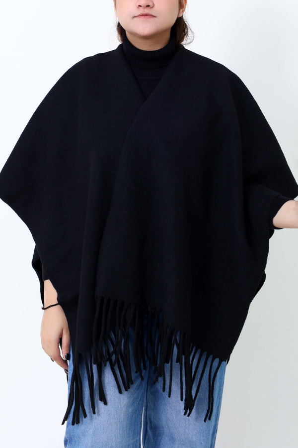 Women Black Cap Shawl