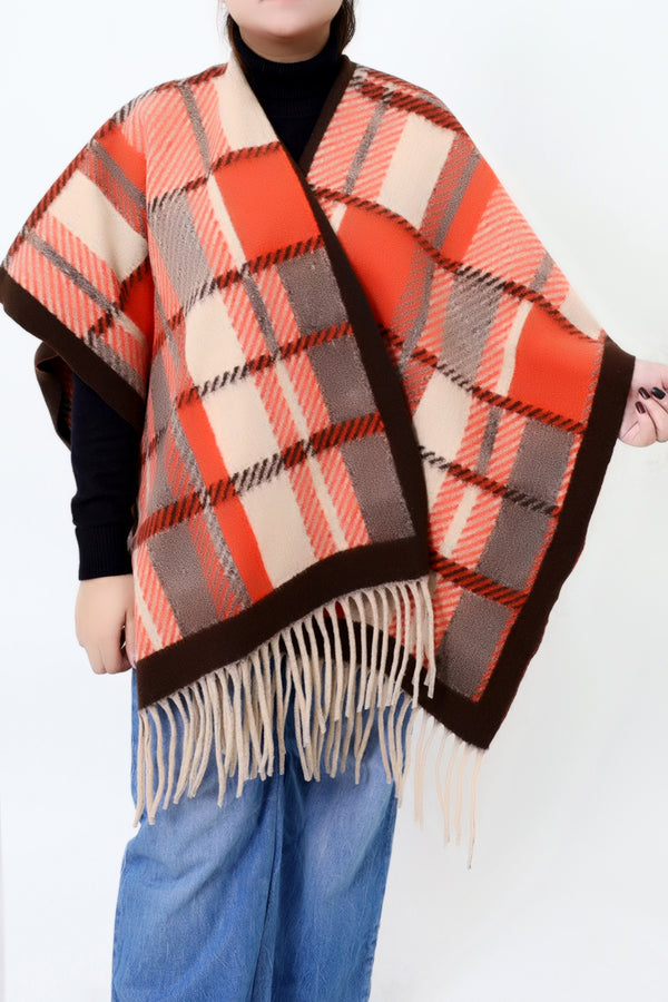 Women Orange Cap Shawl