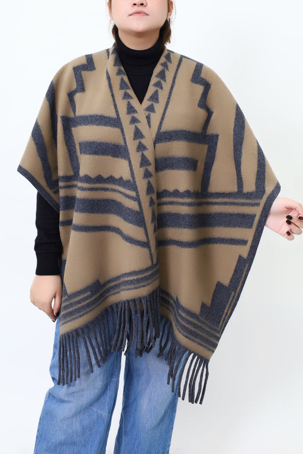 Women Brown Cap Shawl