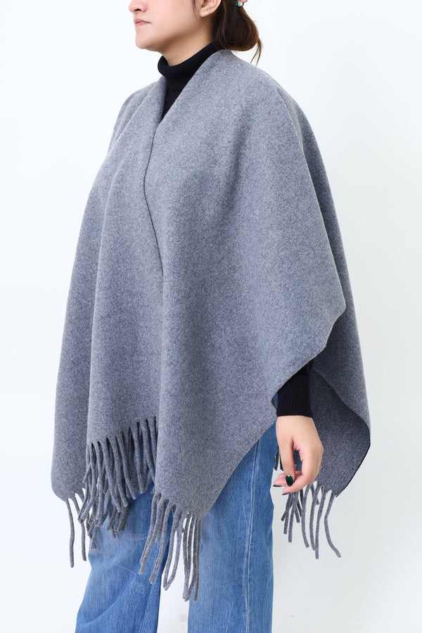 Women Grey Cap Shawl