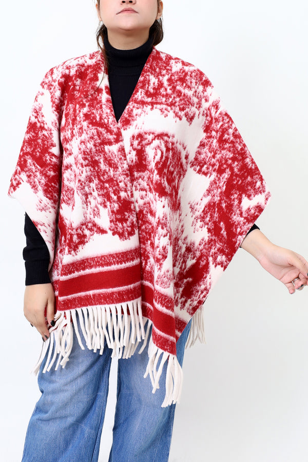 Women Red Cap Shawl