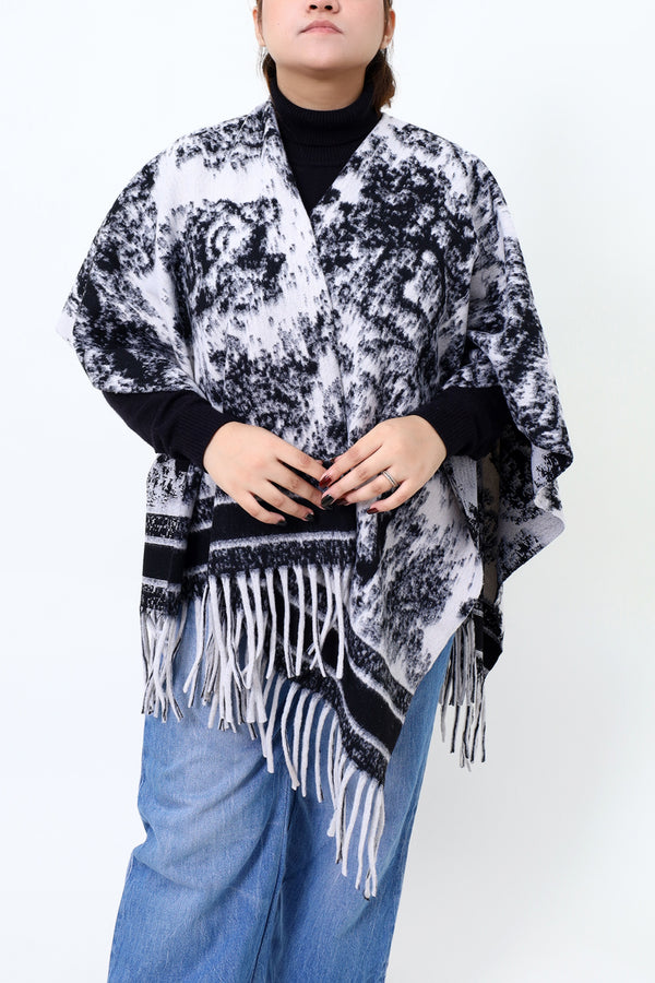 Women Black Cap Shawl