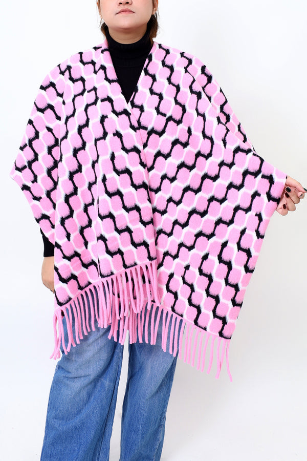 Women Pink Cap Shawl