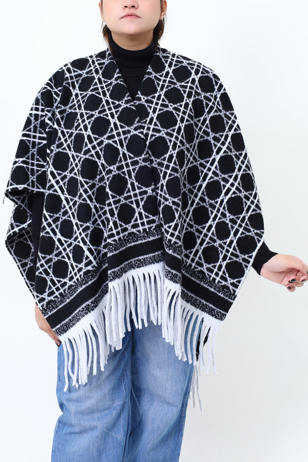 Women Black Cap Shawl