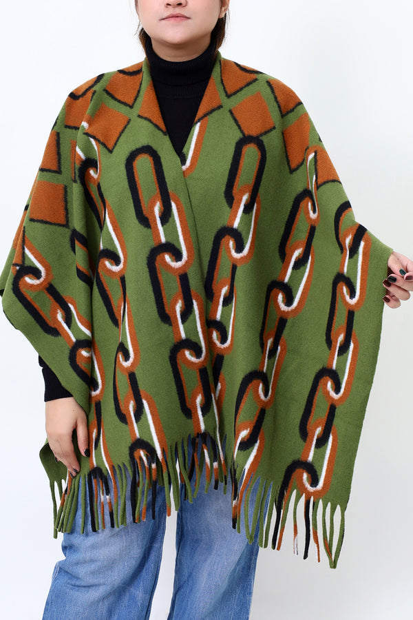Women Olive Cap Shawl