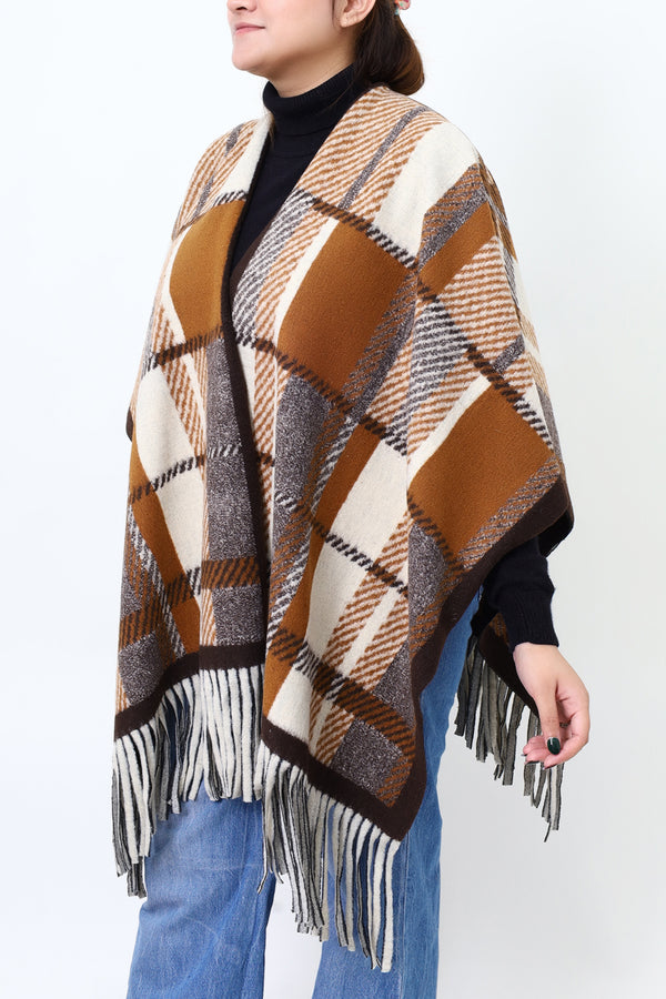 Women Brown Cap Shawl