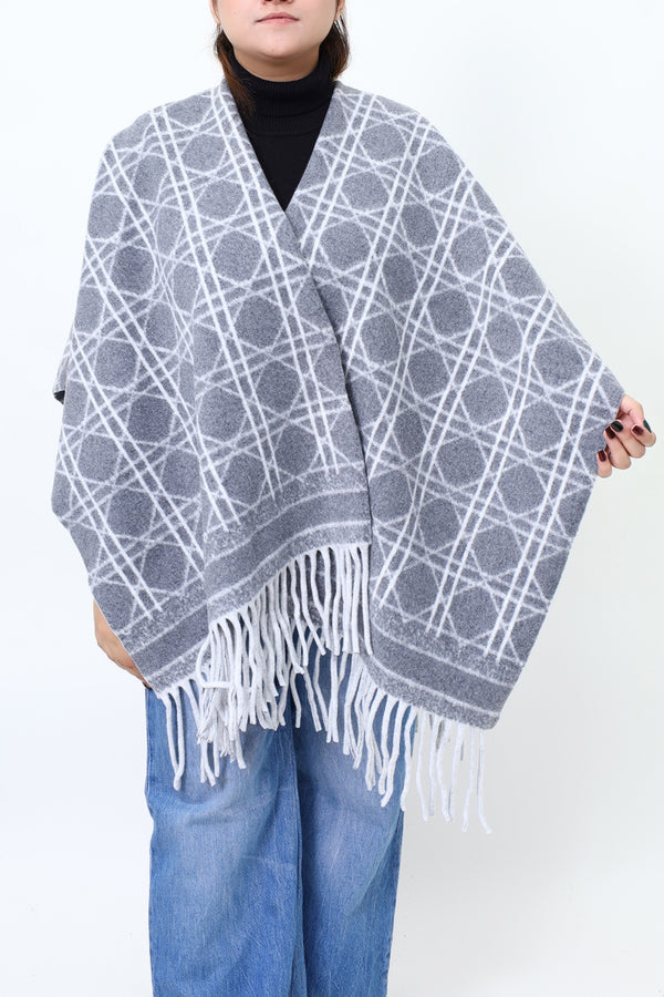 Women Grey Cap Shawl