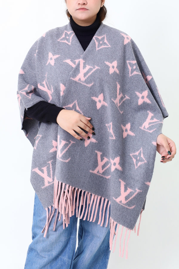 Women Grey Lv Cap Shawl