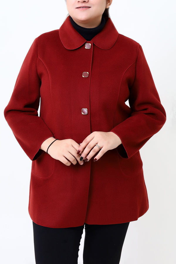 Women Mehroon Casual Coat