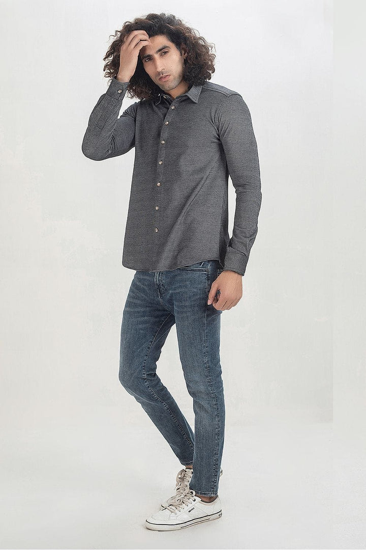 Bold Street Store -  Knit Fabric Classic Fit Shirt